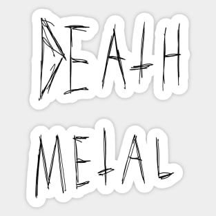 Death Metal Dark Text Sketch Design Sticker